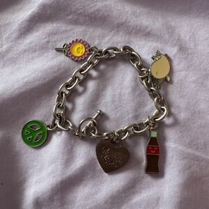 Silver Charm Bracelet with Colorful Accents